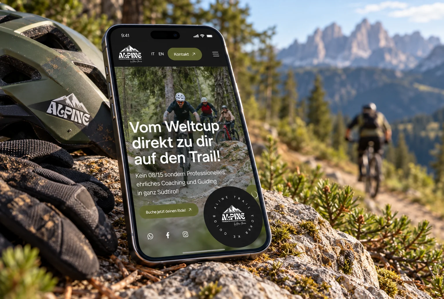 Website von Alpine Bike Guide im Geräte-Mockup