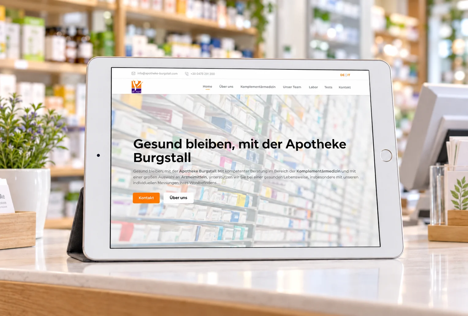 Website von Apotheke Burgstall im Geräte-Mockup