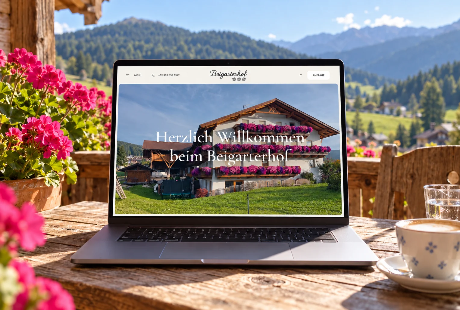 Website von Beigarterhof im Geräte-Mockup