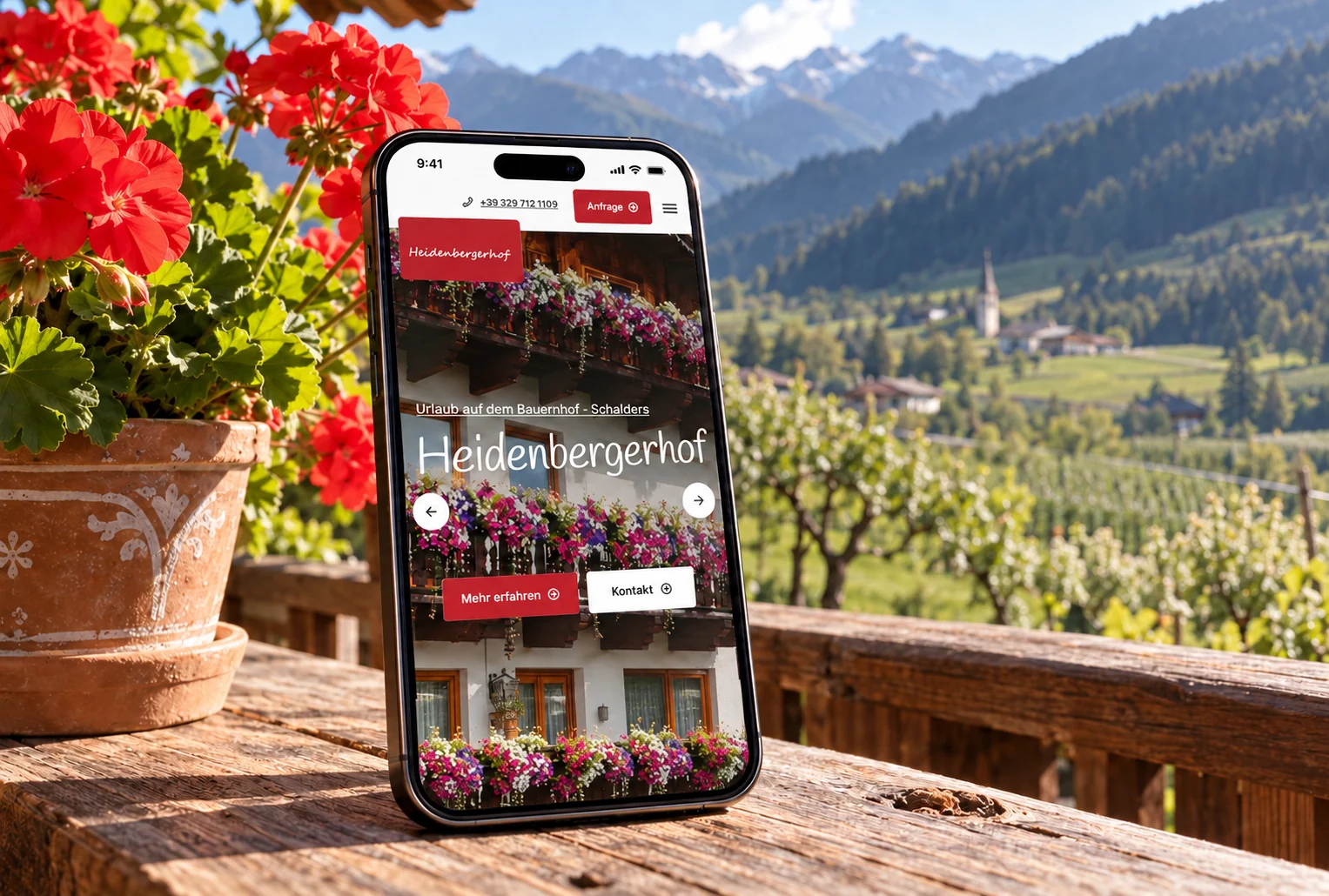 Website von Heidenbergerhof im Geräte-Mockup