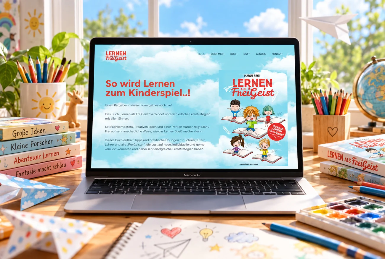 Website von Lernen als Freigeist im Geräte-Mockup