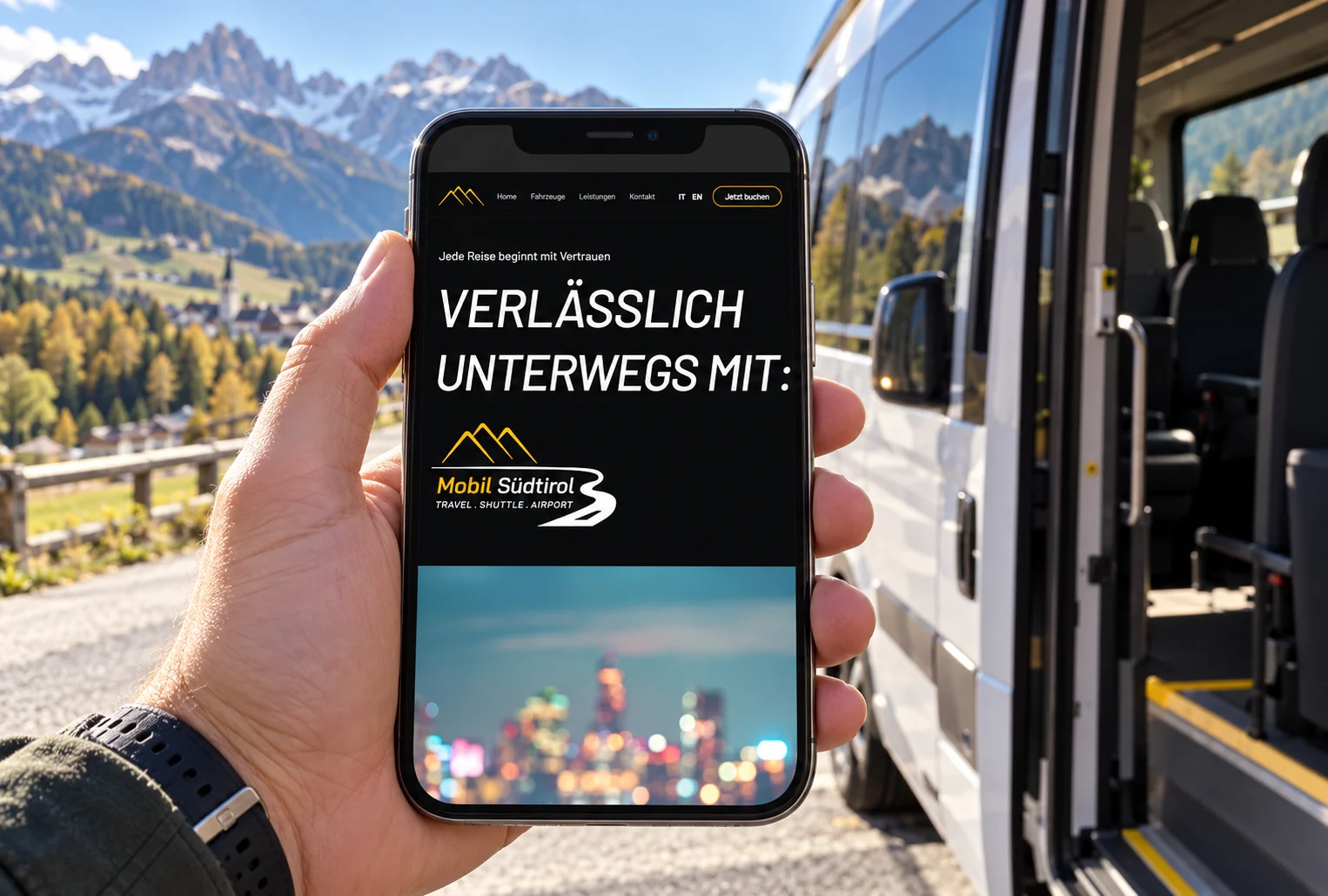 Website von Mobil Südtirol im Geräte-Mockup
