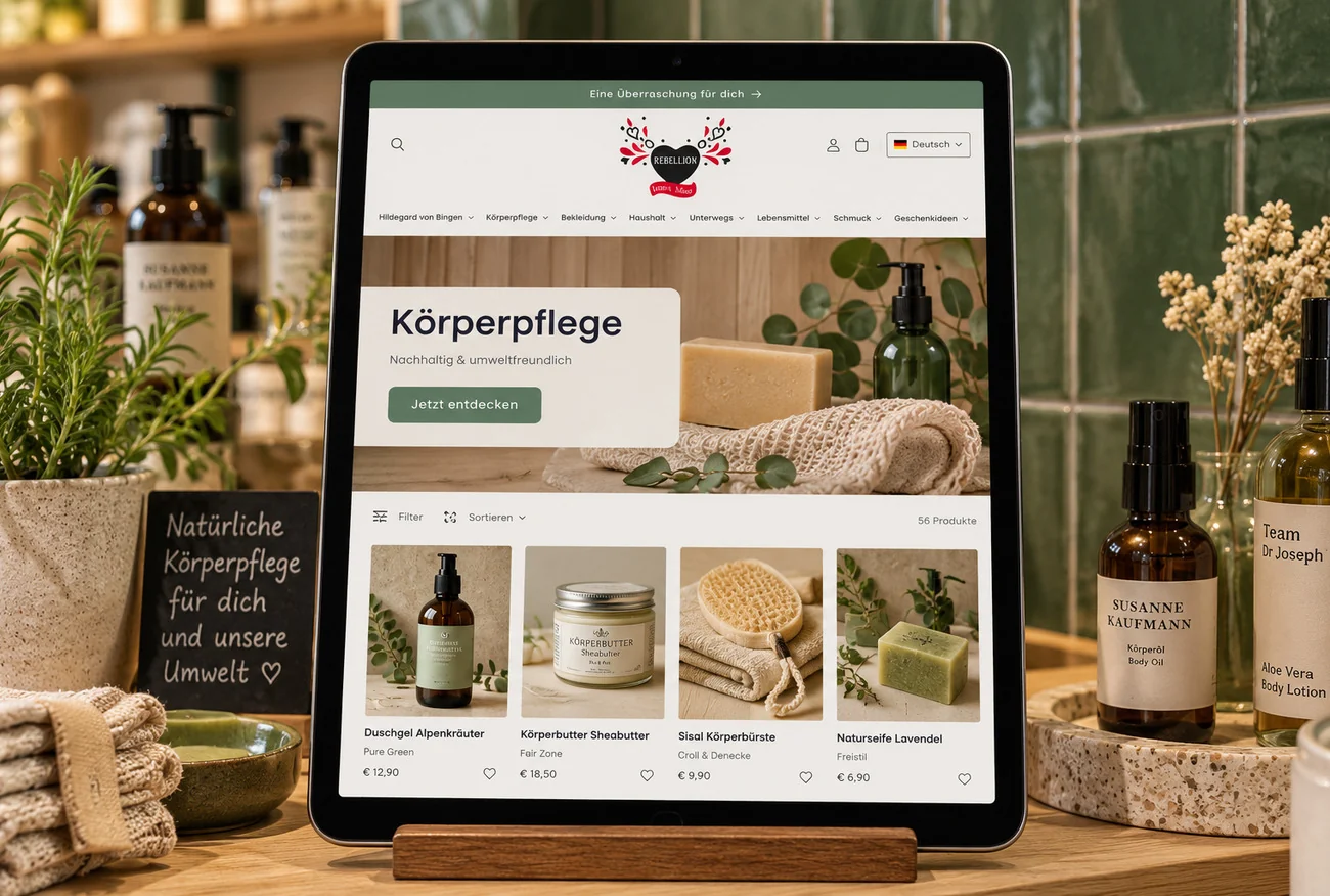 Website von Rebellion im Geräte-Mockup