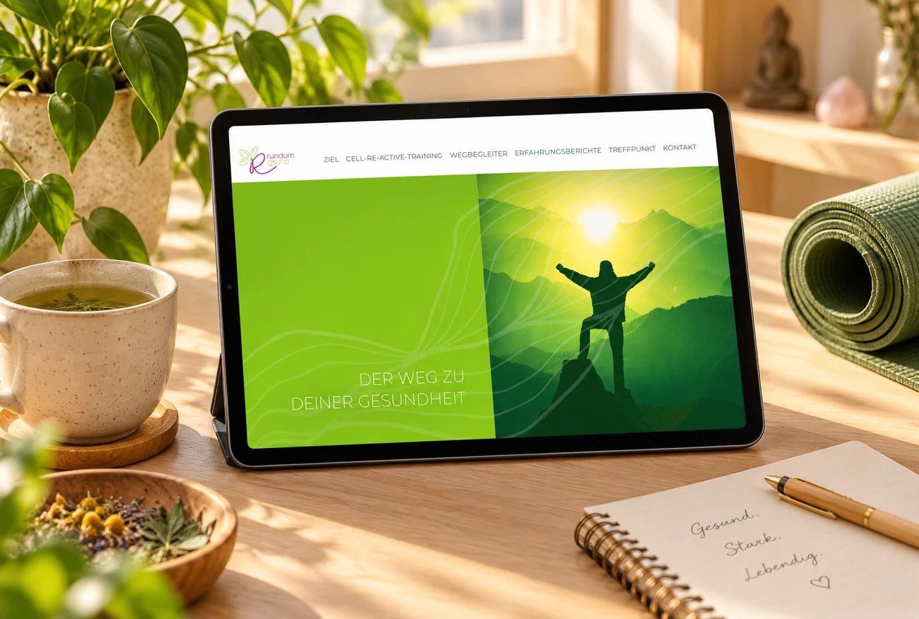 Website von Rundum G`sund im Geräte-Mockup