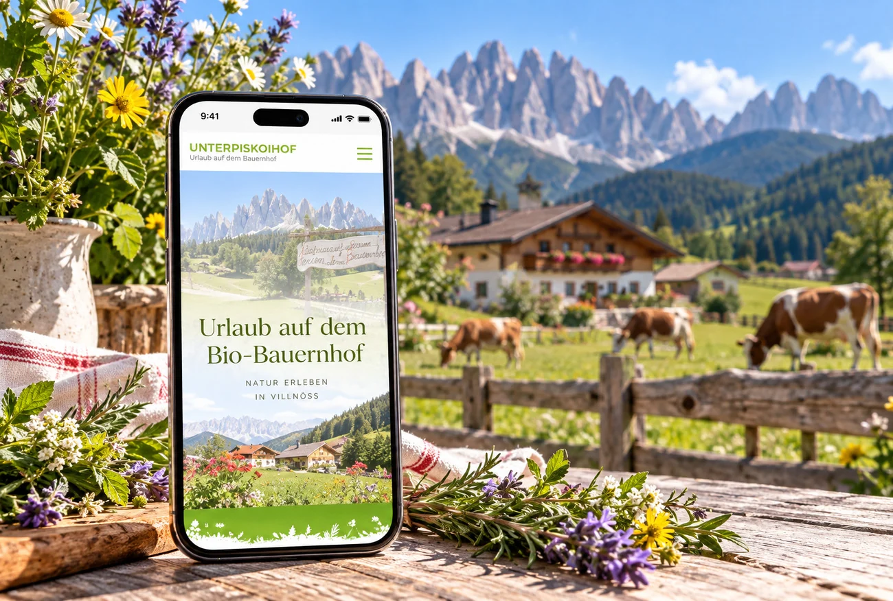 Website von Unterpiskoihof im Geräte-Mockup