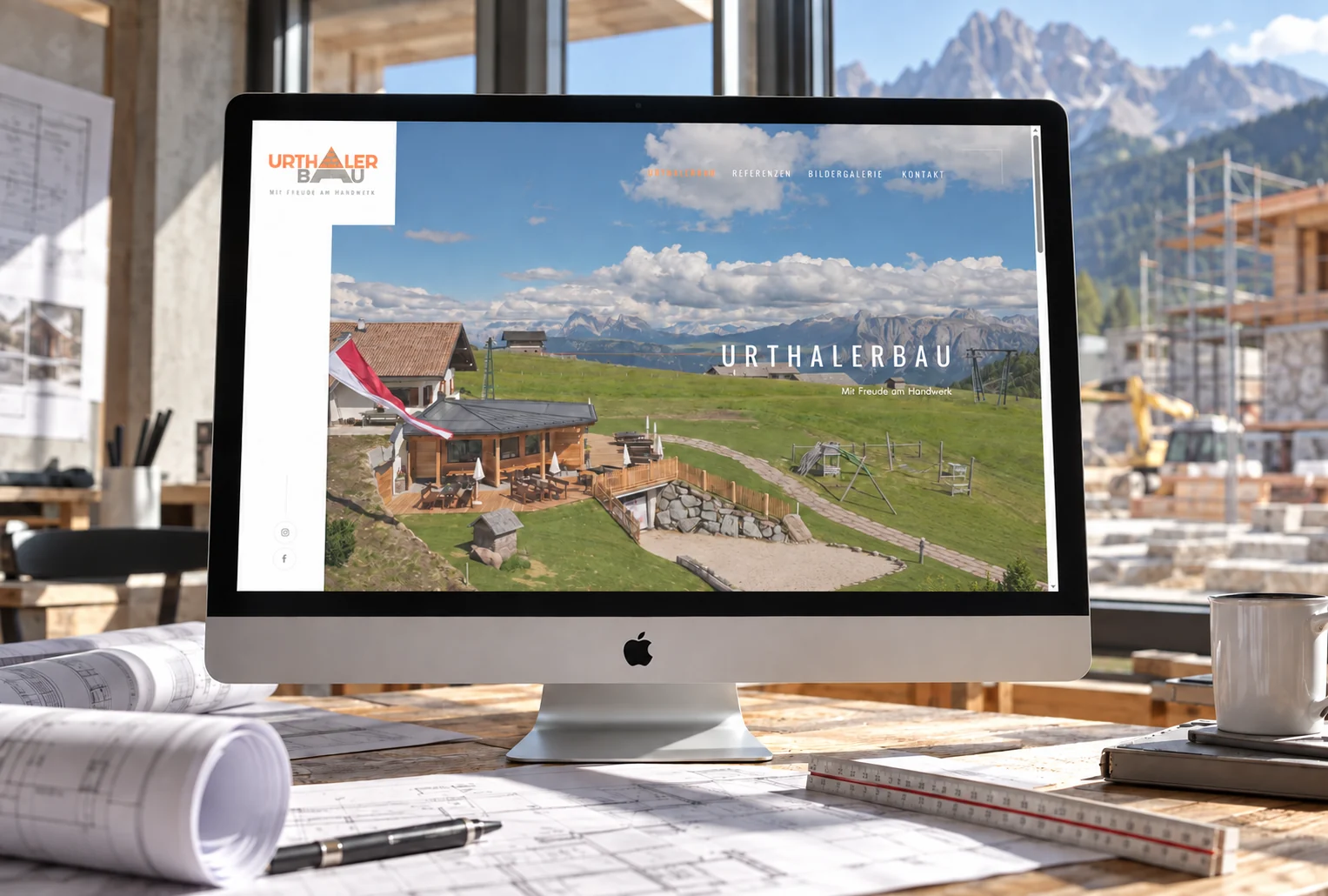 Website von Urthalerbau im Geräte-Mockup