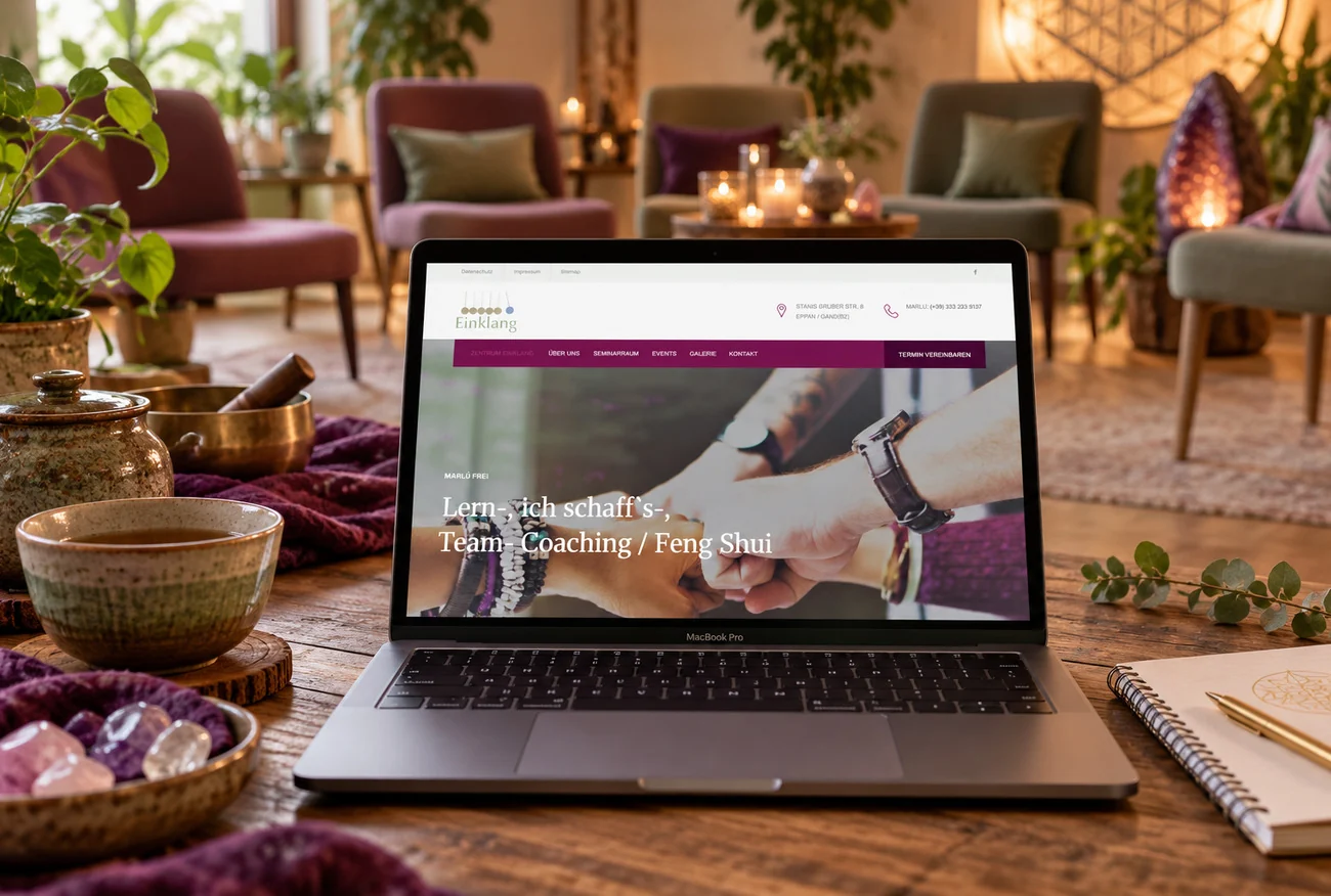 Website von Zentrum Einklang im Geräte-Mockup